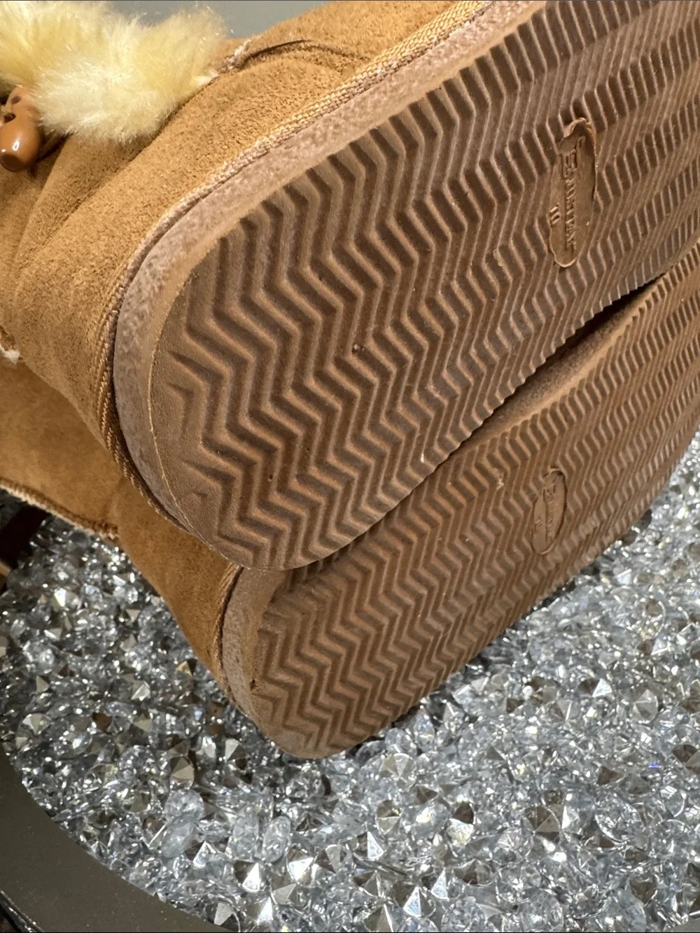 JustFab Chestnut Faux-Fur Trim Tall Winter Boots EUC 10
